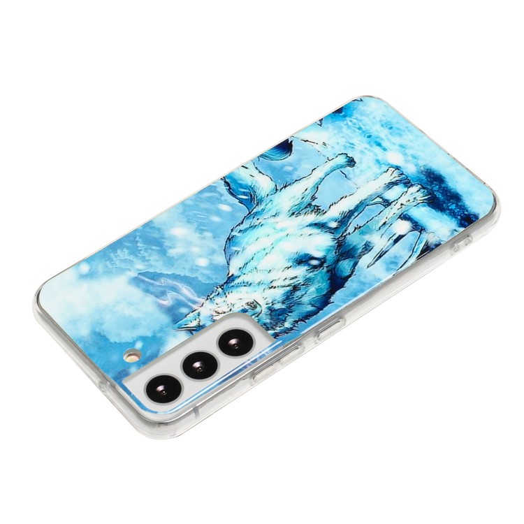 For Samsung Galaxy S22 5G Shell Pattern Shockproof Protective Cover 2.0mm Thickened TPU IMD Back Case - Snow Wolf-2