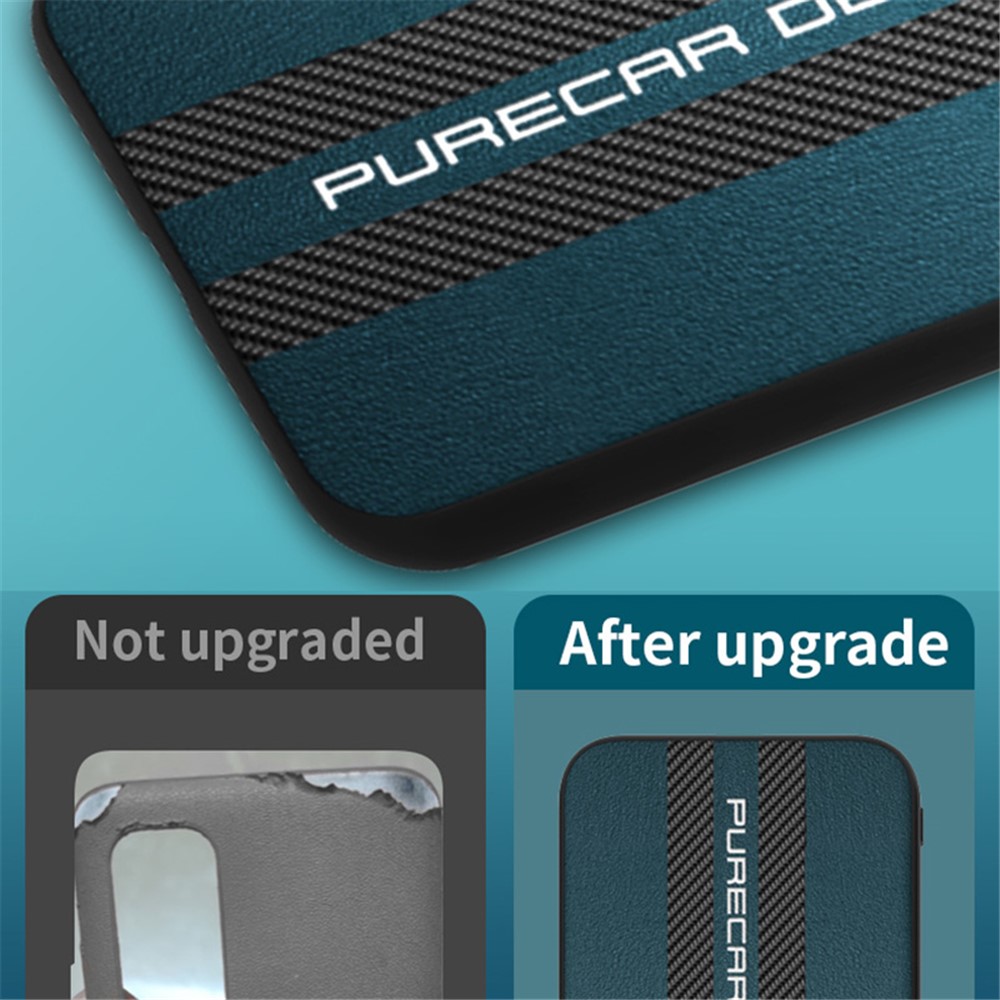 For Samsung Galaxy Z Fold4 5G Phone Protective Cover, Shockproof Carbon Fiber Textured PU Leather Coated PC+TPU Hybrid Case - Cyan-4