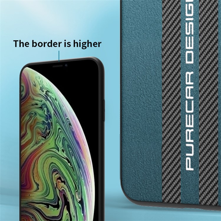 For Samsung Galaxy Z Fold4 5G Phone Protective Cover, Shockproof Carbon Fiber Textured PU Leather Coated PC+TPU Hybrid Case - Cyan-7