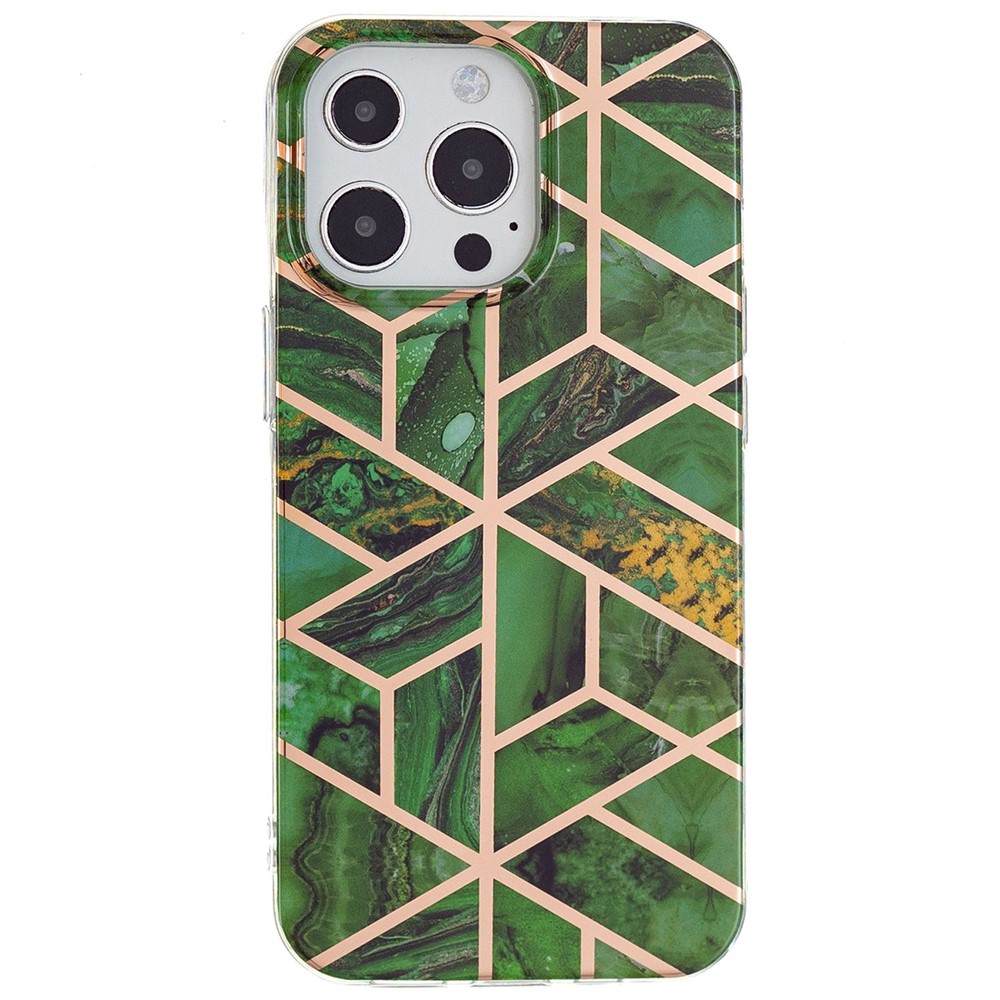 For iPhone 14 Pro Max 6.7 inch TPU Electroplating IMD Phone Case Various Pattern Scratch-resistant Phone Cover - Green-1