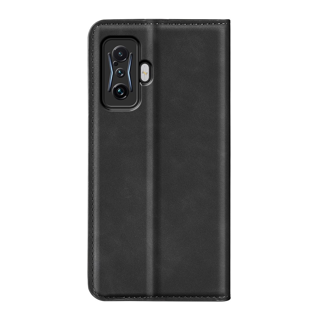 For Xiaomi Poco F4 GT / Redmi K50 Gaming 5G Skin-touch Feeling PU Leather Case Magnetic Auto Closing Stand Wallet Folio Flip Phone Cover - Black-9