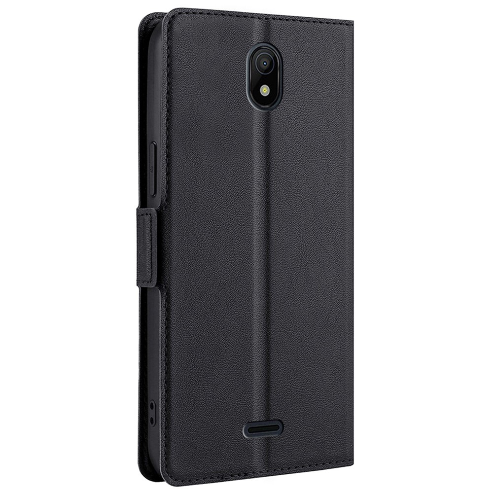 For Nokia C100 4G Ultra Slim Anti-fall Phone Flip Case, Magnetic Closure Shock-absorption PU Leather Phone Cover with Card Slot - Black-7