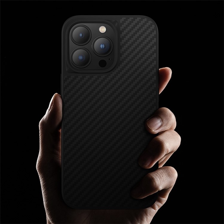 BENKS For iPhone 13 Pro 6.1 inch MagSafe Wireless Charging Kevlar Aramid Fiber Phone Protective Case Soft TPU Carbon Fiber Texture Matte Anti-fall Back Cover-3
