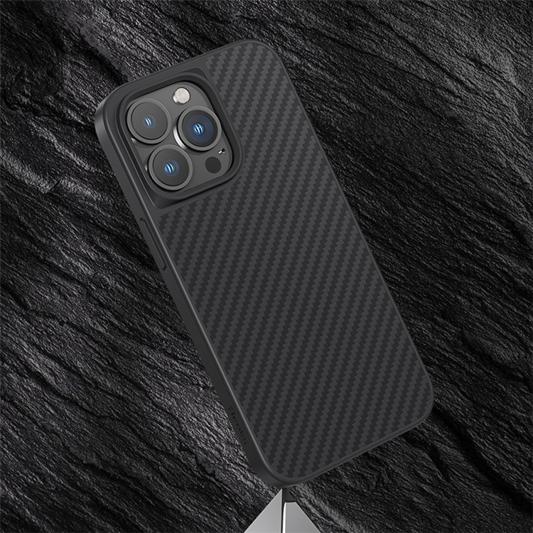 BENKS For iPhone 13 Pro 6.1 inch MagSafe Wireless Charging Kevlar Aramid Fiber Phone Protective Case Soft TPU Carbon Fiber Texture Matte Anti-fall Back Cover-4