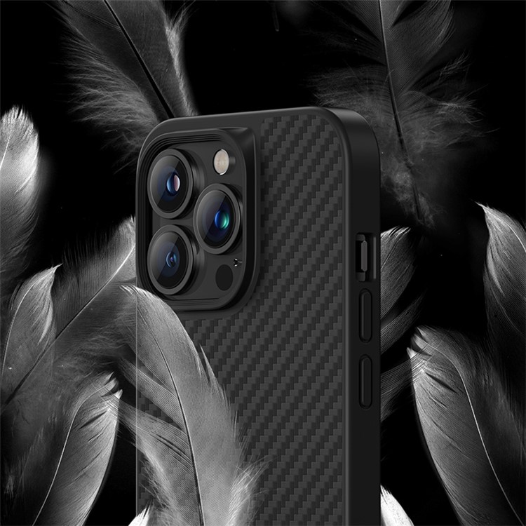 BENKS For iPhone 13 Pro 6.1 inch MagSafe Wireless Charging Kevlar Aramid Fiber Phone Protective Case Soft TPU Carbon Fiber Texture Matte Anti-fall Back Cover-5