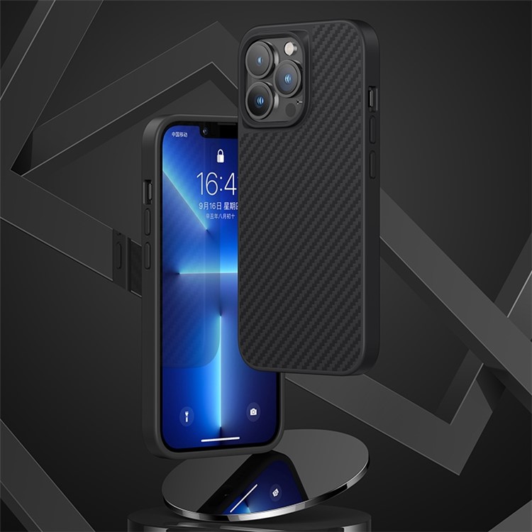 BENKS For iPhone 13 6.1 inch MagSafe Wireless Charging Anti-drop Phone Case Kevlar Aramid Fiber Carbon Fiber Texture Matte Phone Cover-2