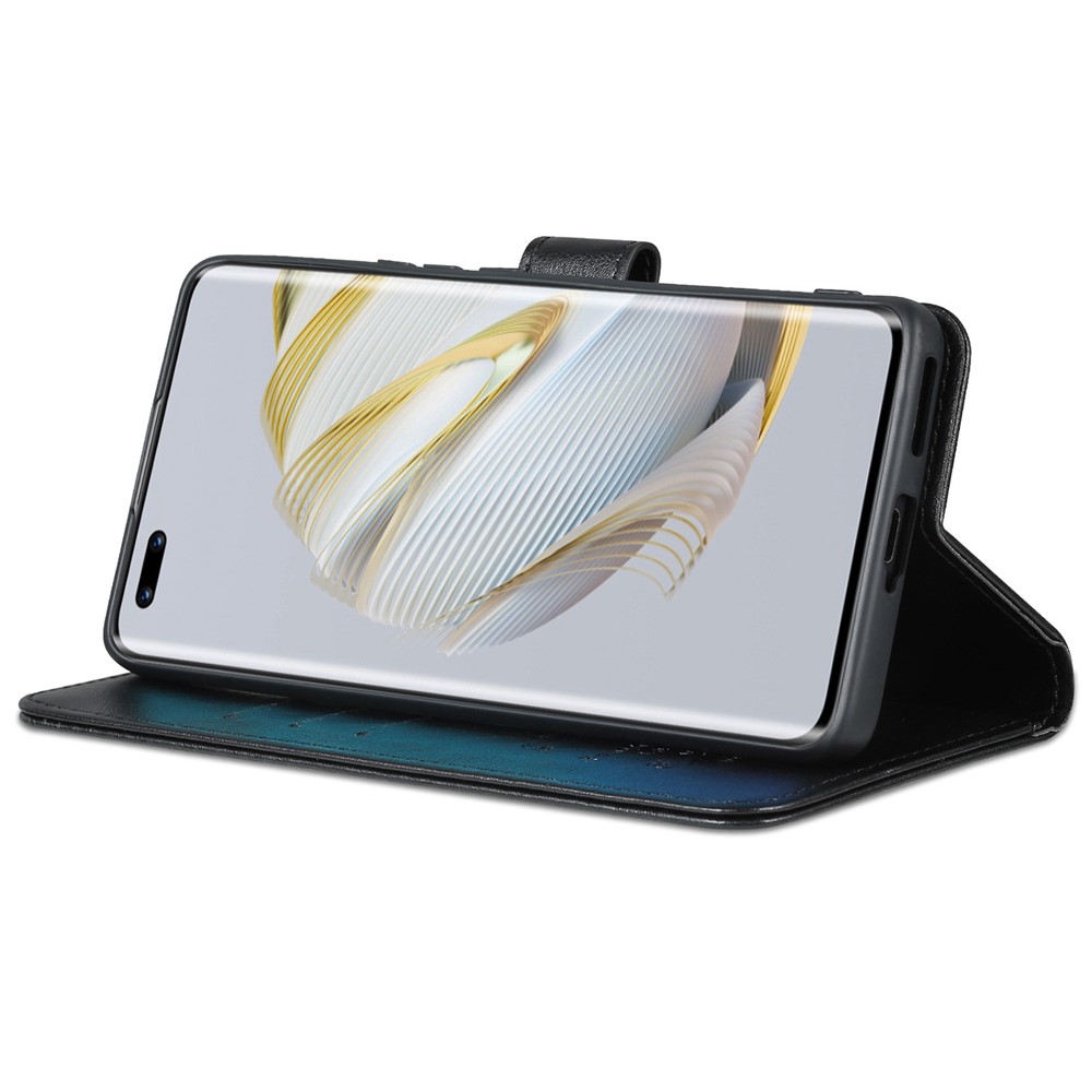 AZNS Flip Wallet Case for Huawei nova 10 4G Shockproof PU Leather Phone Cover Anti-fall Protective Cell Phone Shell with Viewing Stand - Black-4