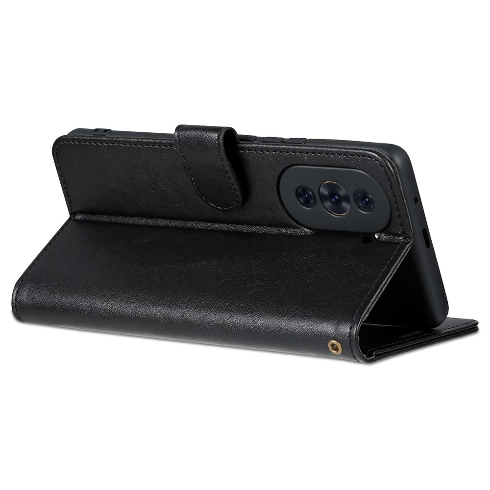 AZNS Flip Wallet Case for Huawei nova 10 4G Shockproof PU Leather Phone Cover Anti-fall Protective Cell Phone Shell with Viewing Stand - Black-5