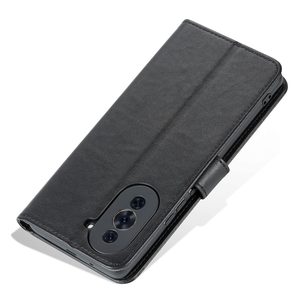 AZNS Flip Wallet Case for Huawei nova 10 4G Shockproof PU Leather Phone Cover Anti-fall Protective Cell Phone Shell with Viewing Stand - Black-8