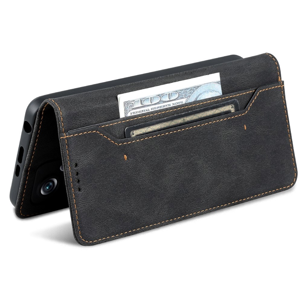 AZNS Phone Case For Xiaomi Redmi Note 11T Pro 5G / Note 11T Pro+ 5G / Poco X4 GT 5G, Drop-proof PU Leather Flip Wallet Cover Stand - Black-6