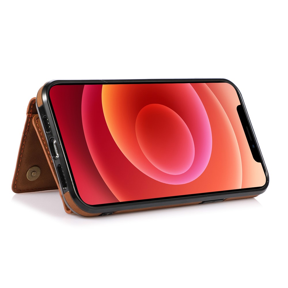 For iPhone 14 Pro Max 6.7 inch Phone Wallet Case Multifunctional Anti-scratch Mobile Phone Back Cover Card Holder - Brown-5
