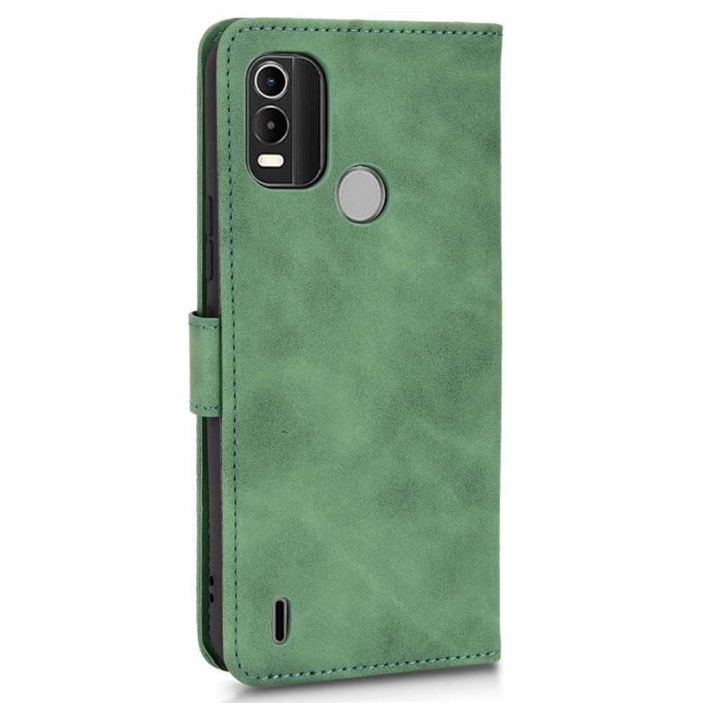 For Nokia C21 Plus 4G Soft Skin-touch Feeling PU Leather Case Stand Magnetic Closure Full Protective Folio Wallet Cover with Strap - Green-11