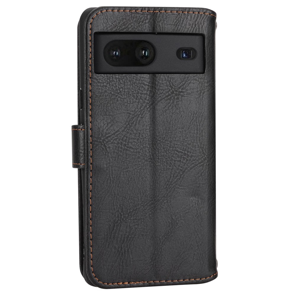 For Google Pixel 7 5G Stand Wallet PU Leather + TPU Phone Case Zipper Pocket Magnetic Closing Shell with Long / Short Straps - Black-12
