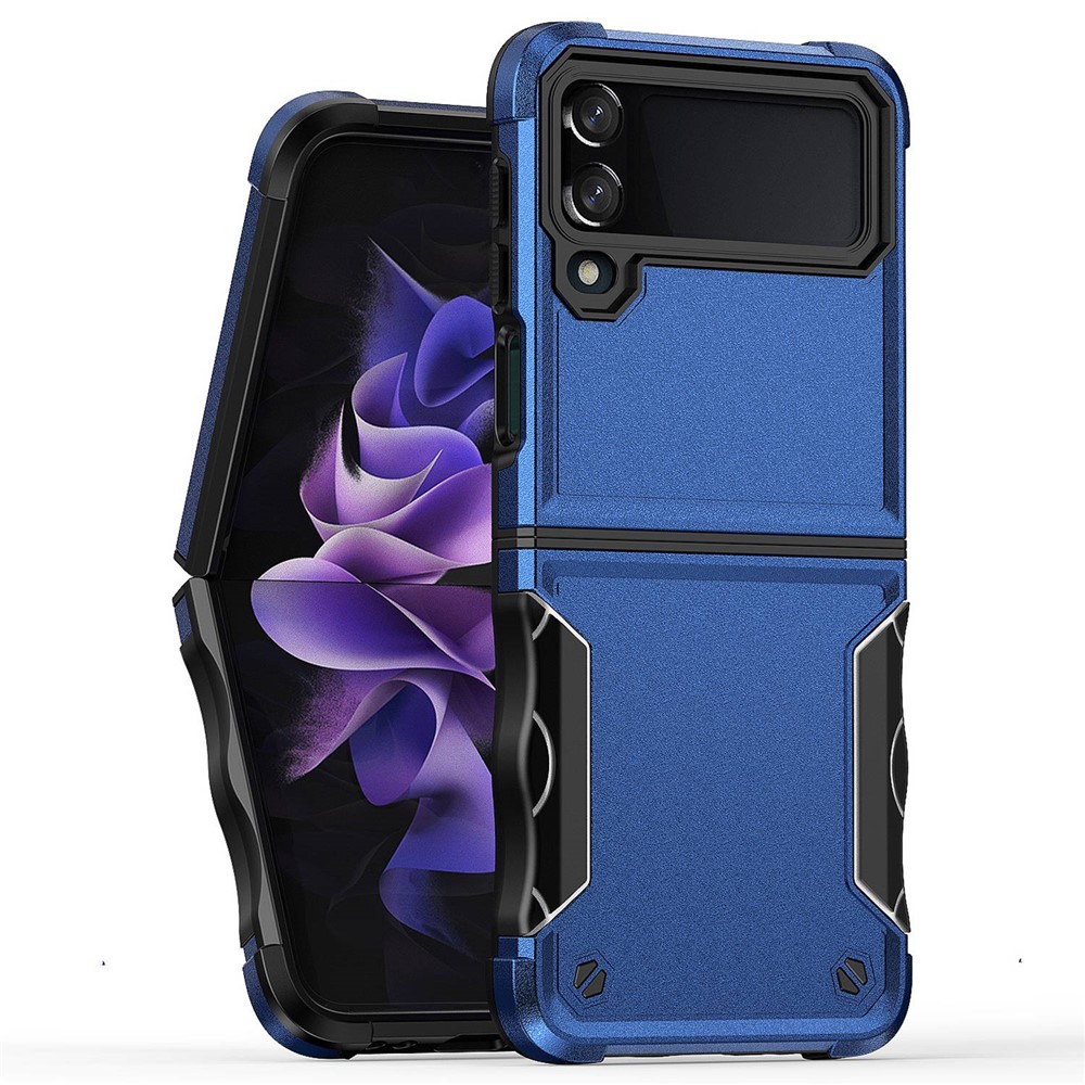 For Samsung Galaxy Z Flip4 5G PC + TPU Anti-scratch Phone Case Non-slip Mobile Phone Protective Back Cover - Blue-1