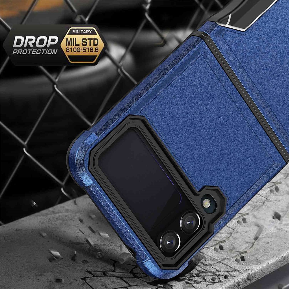 For Samsung Galaxy Z Flip4 5G PC + TPU Anti-scratch Phone Case Non-slip Mobile Phone Protective Back Cover - Blue-5