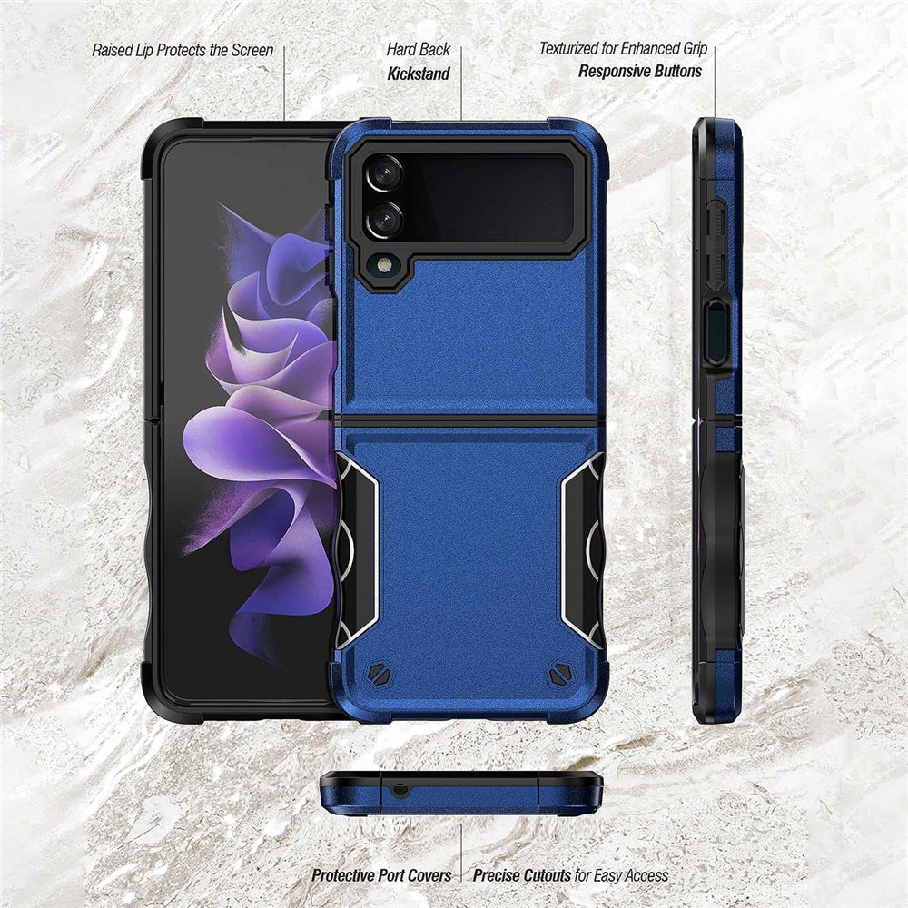 For Samsung Galaxy Z Flip4 5G PC + TPU Anti-scratch Phone Case Non-slip Mobile Phone Protective Back Cover - Blue-7