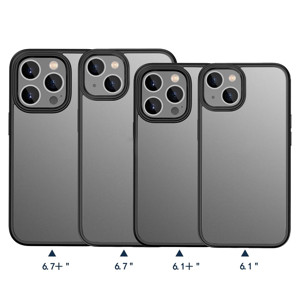 IPAKY For iPhone 14 Pro 6.1 inch Rubberized Skin-touch Feeling Phone Case Anti-drop Hybrid TPU + PC Cover - Black-9