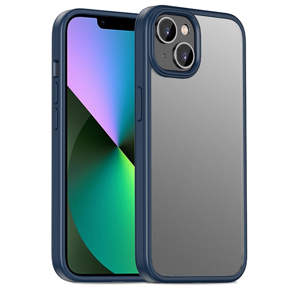 IPAKY For iPhone 14 Max 6.7 inch Skin-touch Feeling Rubberized Phone Case Anti-scratch TPU + PC Cover - Blue-1