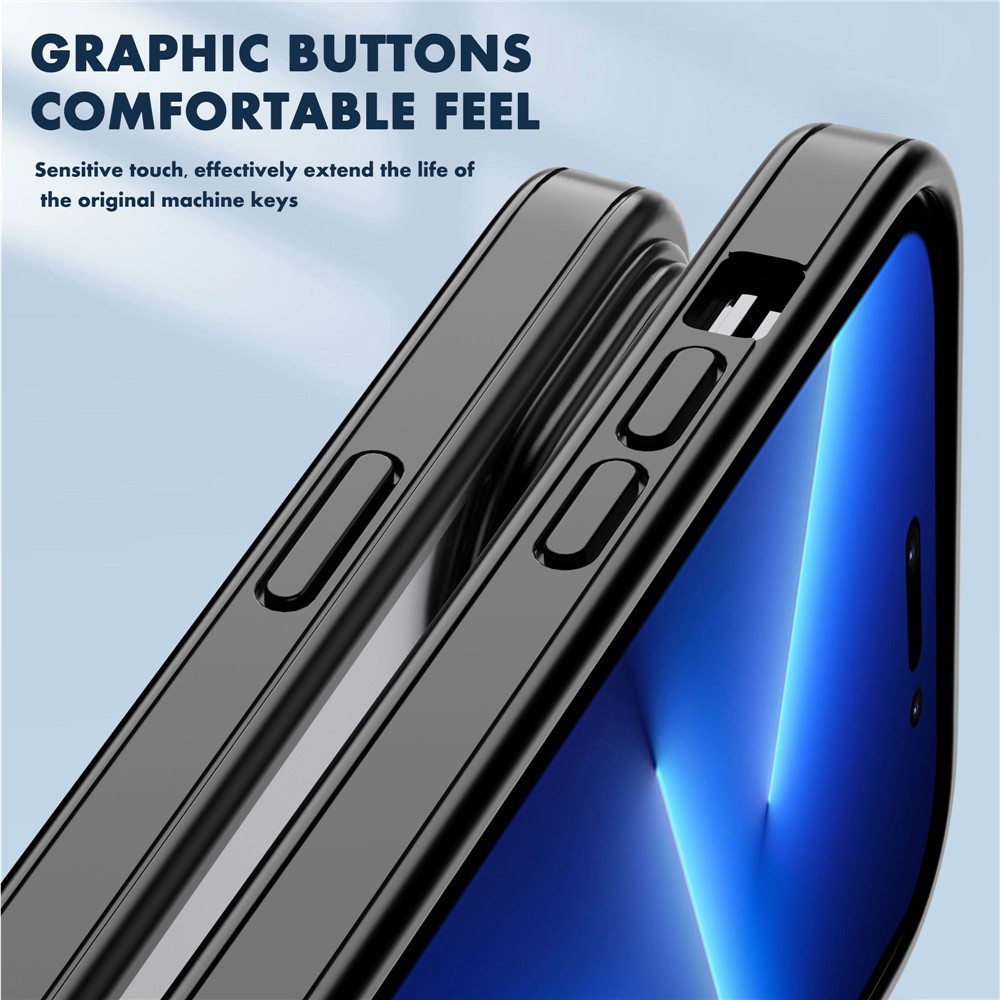 IPAKY For iPhone 14 Pro Max 6.7 inch Rubberized Phone Case Soft TPU Frame Hard PC Back Skin-touch Protective Cover - Black-4