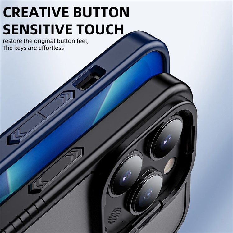 IPAKY Darkwalker Series for iPhone 14 Pro Max 6.7 inch Matte Finish Phone Case Anti-scratch Soft TPU Hard PC Back Cover - Translucent-2