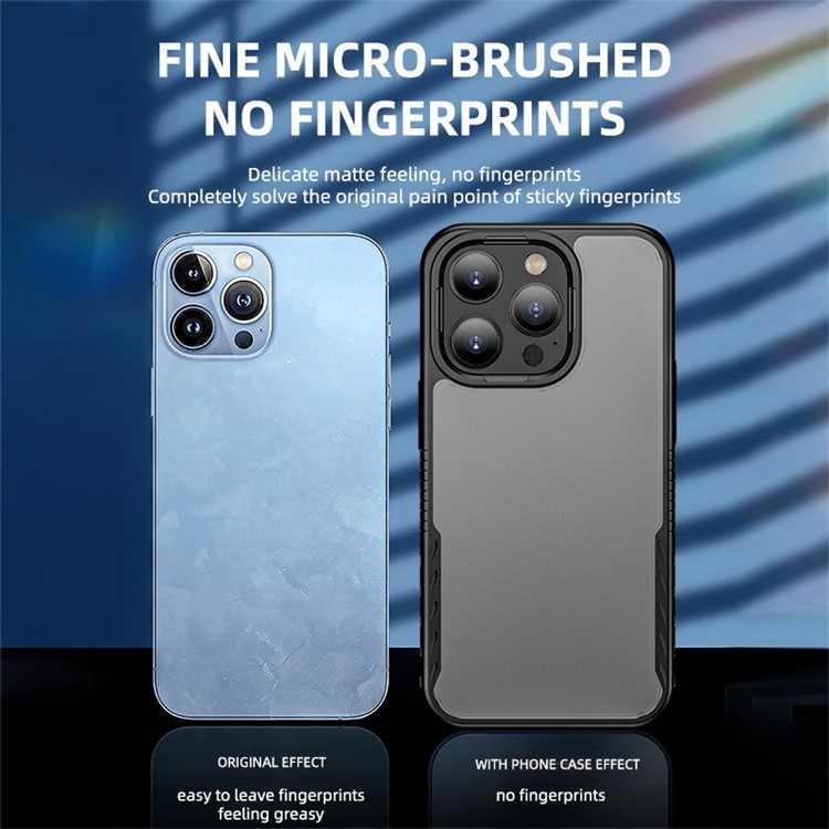IPAKY Darkwalker Series for iPhone 14 Pro Max 6.7 inch Matte Finish Phone Case Anti-scratch Soft TPU Hard PC Back Cover - Translucent-8