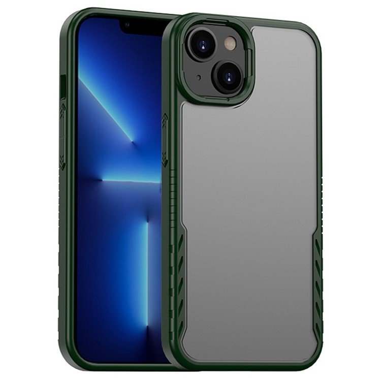 IPAKY Darkwalker Series for iPhone 14 Max 6.7 inch Matte Finish Fingerprint-free Phone Cover Anti-drop TPU + PC Case - Green-1