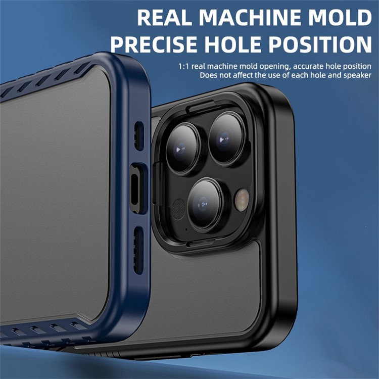 IPAKY Darkwalker Series for iPhone 14 Pro 6.1 inch Matte Finish Drop-proof Phone Cover Soft TPU Hard PC Hybrid Case - Black-5
