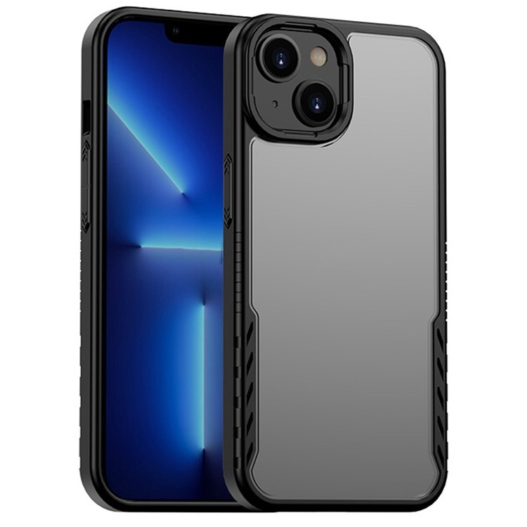 IPAKY Darkwalker Series Phone Case for iPhone 14 6.1 inch, Matte Finish Soft TPU + Hard PC Protective Cover - Black-1