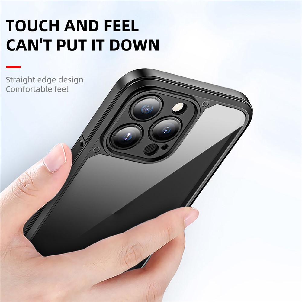 IPAKY For iPhone 14 6.1 inch Anti-scratch Drop Protection Hard PC+TPU Phone Case Mobile Phone Shell - Dark Blue-4