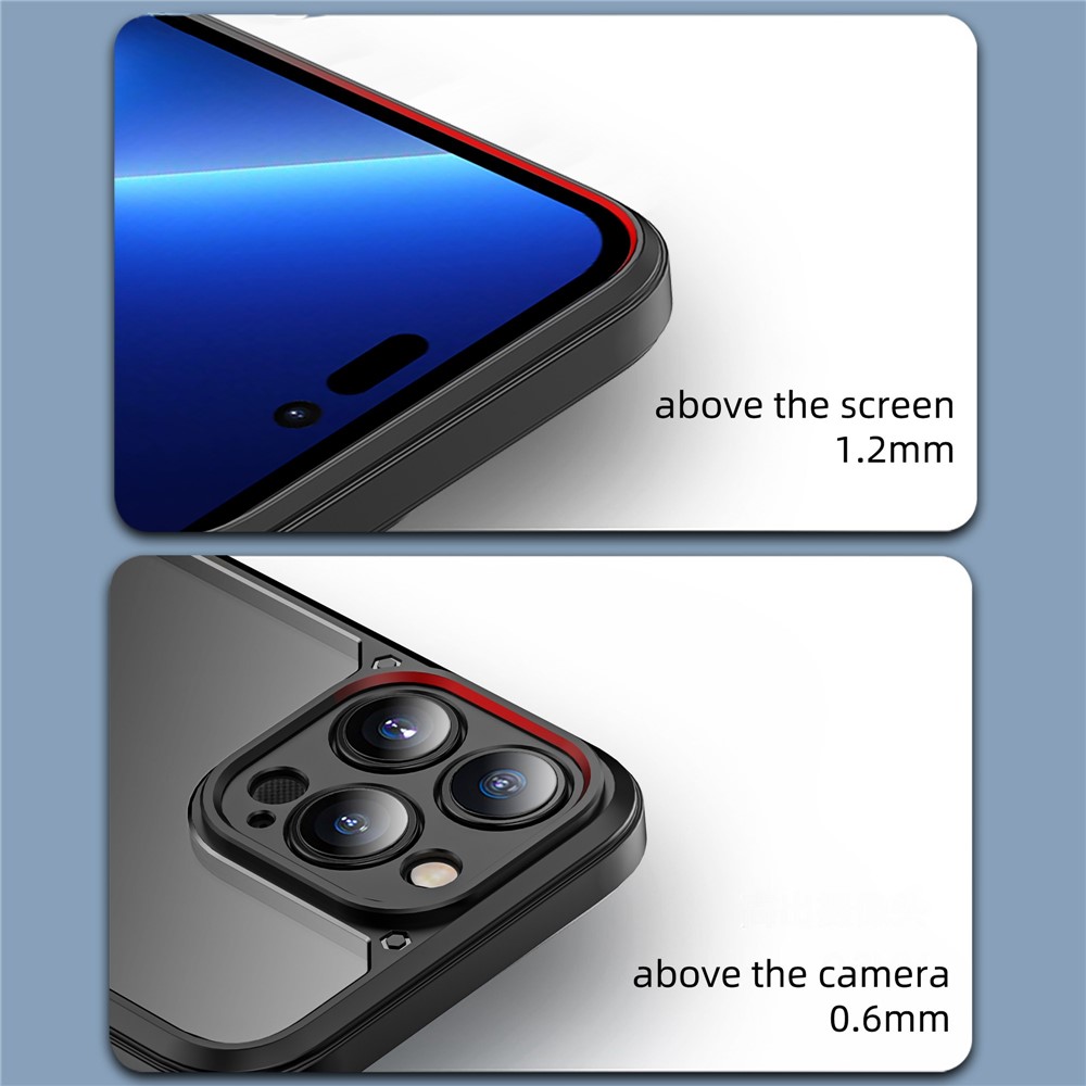 IPAKY For iPhone 14 6.1 inch Anti-scratch Drop Protection Hard PC+TPU Phone Case Mobile Phone Shell - Dark Blue-6