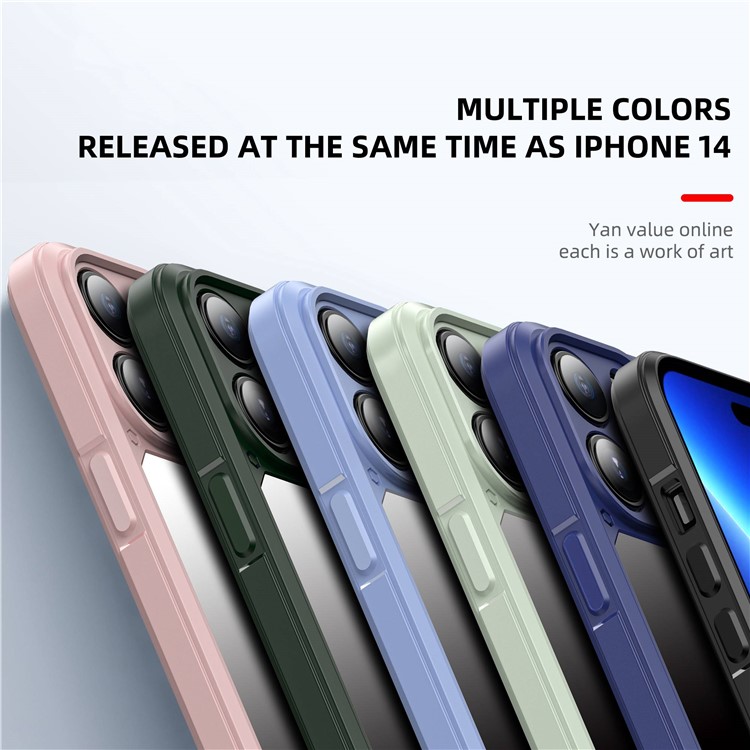 IPAKY Raised Bezel Protection Phone Case for iPhone 14 Pro 6.1 inch, Hard PC+TPU Phone Cover Mobile Phone Shell - Green-8