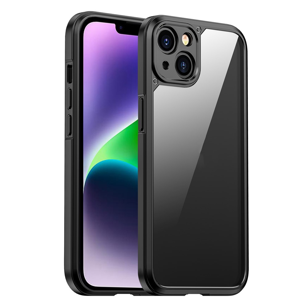 IPAKY For iPhone 14 Max 6.7 inch Hard Phone Case Shockproof PC+TPU Mobile Phone Cover Shell - Black-1