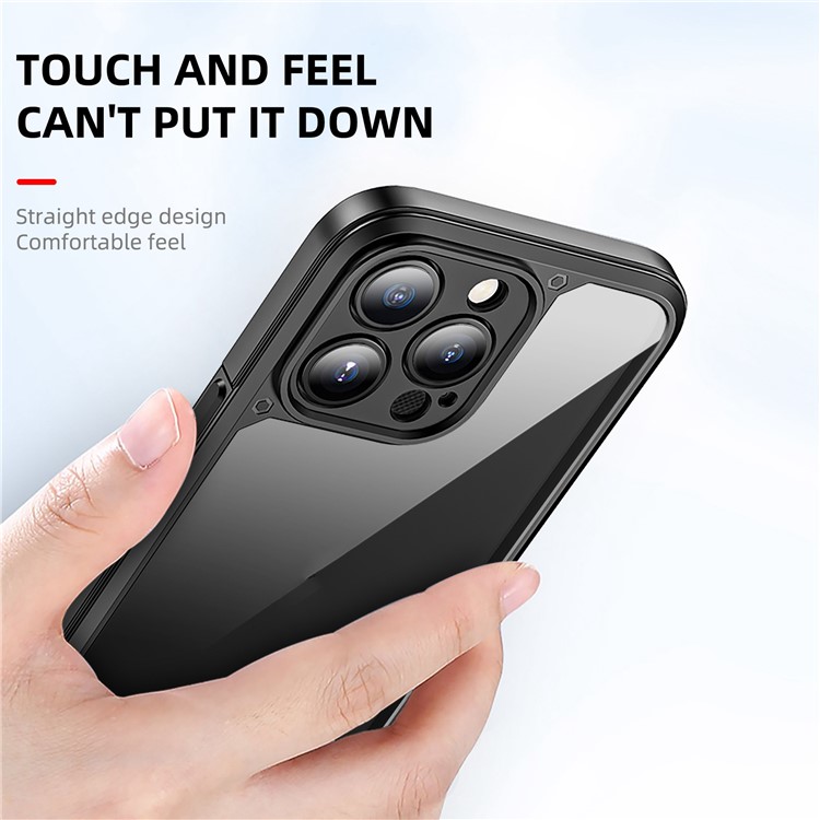 IPAKY For iPhone 14 Pro Max 6.7 inch Anti-fingerprint Detachable 2-in-1 Phone Case Hard PC+TPU Phone Cover - Black-3