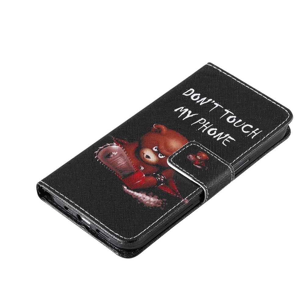 For iPhone 14 Pro 6.1 inch Pattern Printing Leather Series-2 Shockproof Phone Case Stand Magnetic Clasp PU Leather Flip Wallet Cover - Bear-5