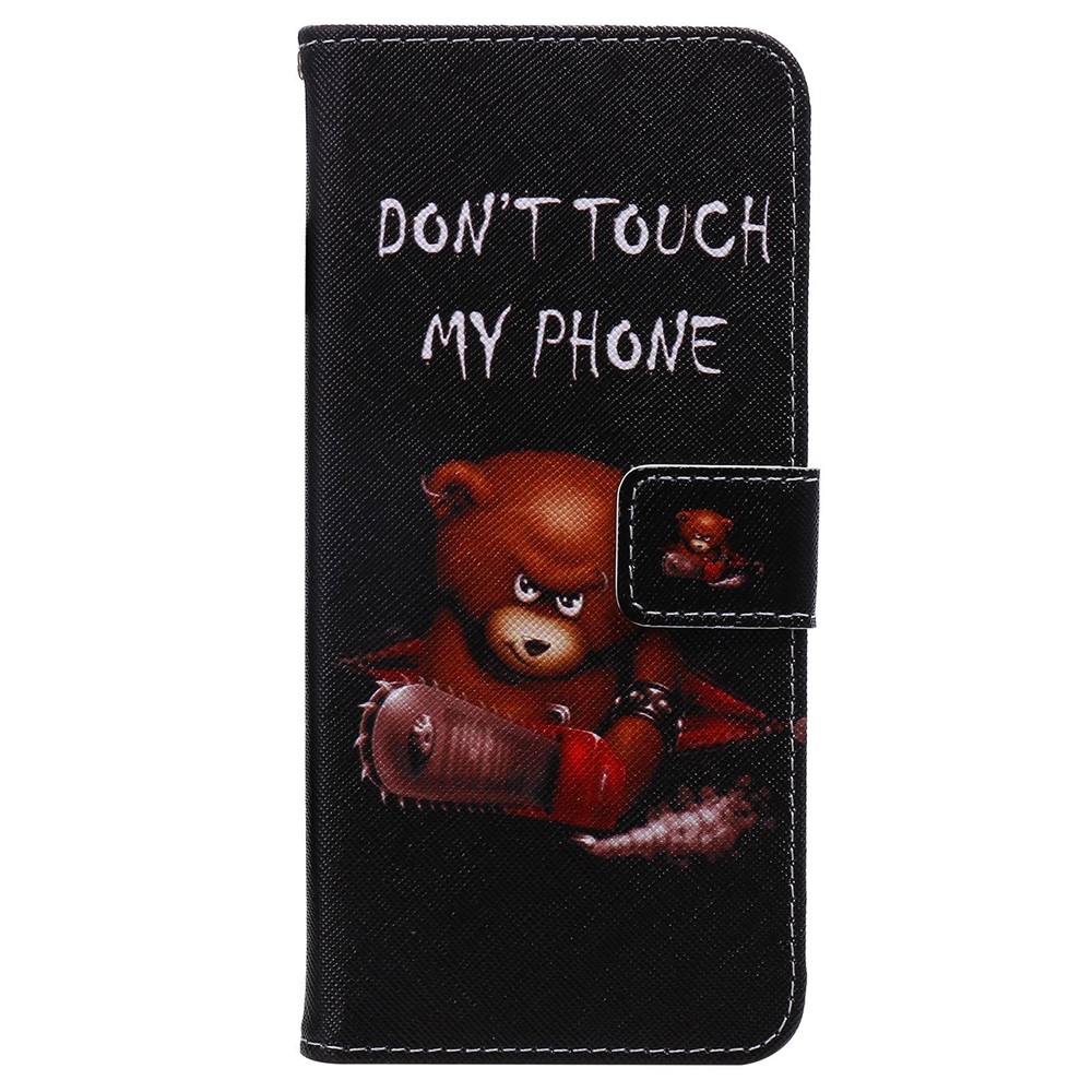 For iPhone 14 Pro 6.1 inch Pattern Printing Leather Series-2 Shockproof Phone Case Stand Magnetic Clasp PU Leather Flip Wallet Cover - Bear-7