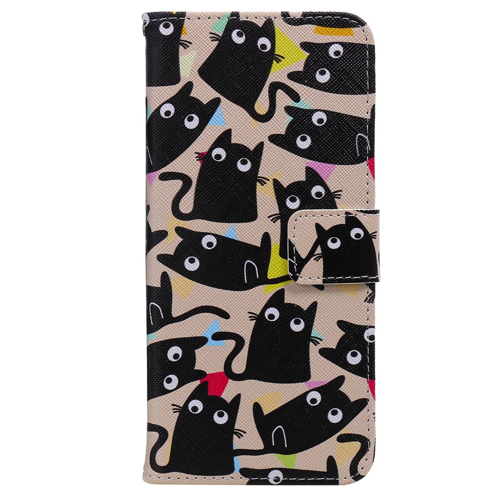 For iPhone 14 Max 6.7 inch Pattern Printing Leather Series-2 Shockproof Phone Flip Wallet Case Stand Anti-scratch Magnetic Clasp PU Leather Protective Cover - Cat-7