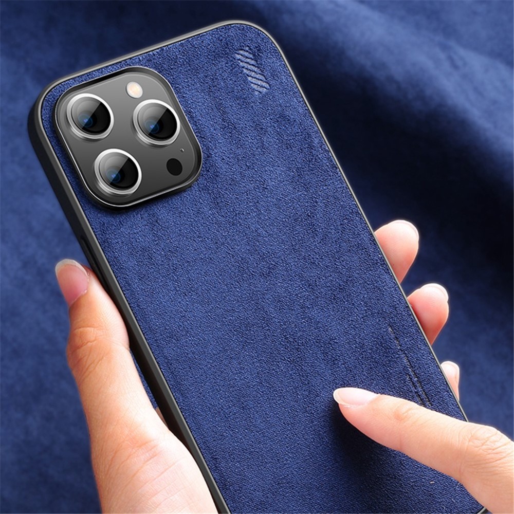X-LEVEL For iPhone 14 Pro 6.1 inch PU Leather Coated TPU Back Case Anti-scratch Protective Phone Cover - Blue-4