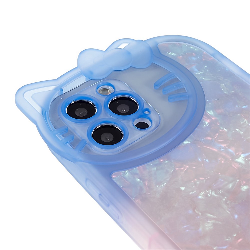 For iPhone 12 Pro 6.1 inch IMD IML Stylish Shell Pattern Dual-color Gradient Phone Case Anti-scratch Soft TPU Protector - Blue / Pink-6