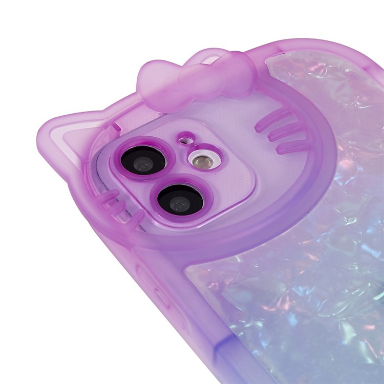 For iPhone 11 6.1 inch Soft TPU IMD Shell Pattern Dual-color Gradient Phone Case Stylish Back Cover - Purple / Blue-6