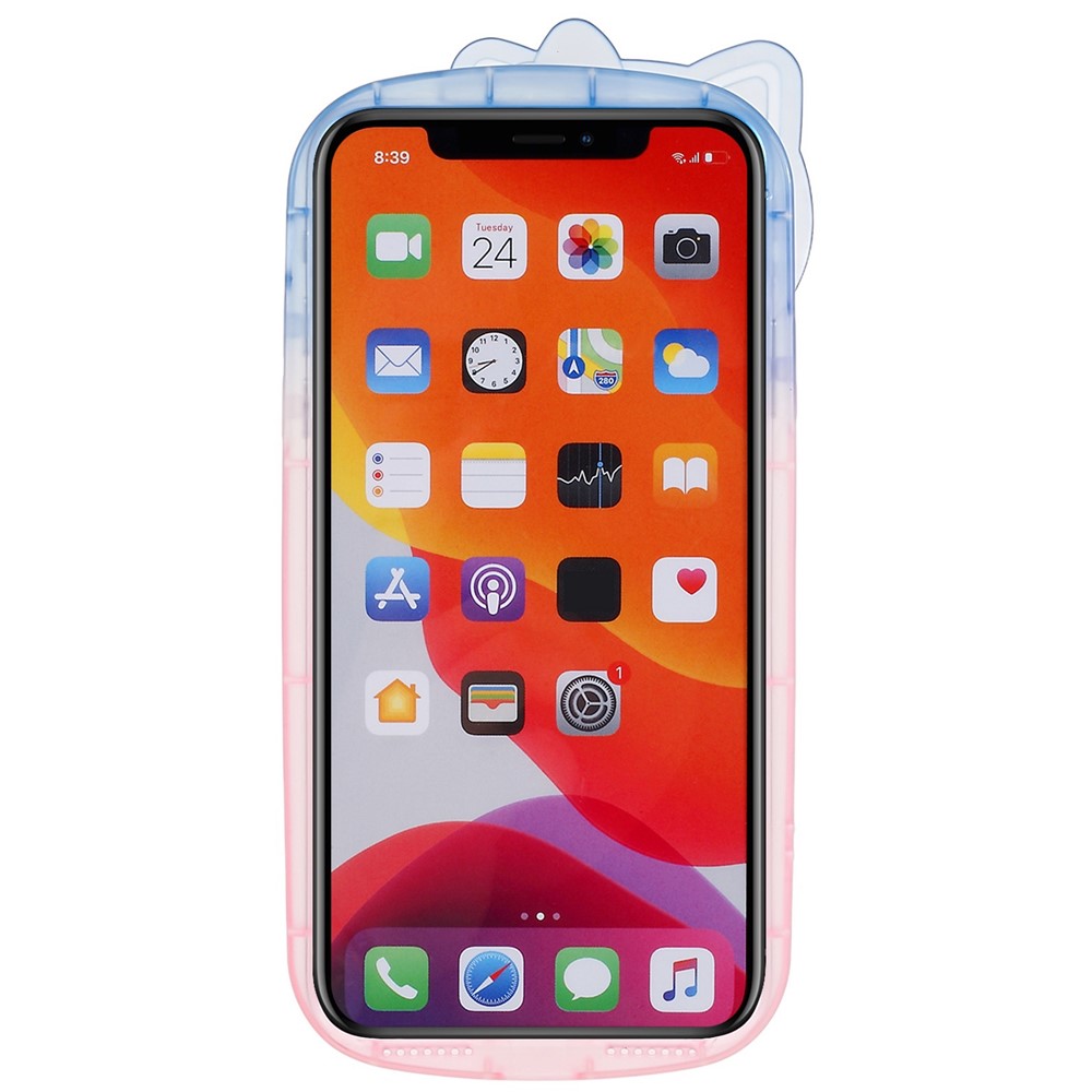 For iPhone 11 Pro Max 6.5 inch IMD IML Shell Pattern Dual-color Gradient Phone Case Soft TPU Shockproof Back Cover - Blue / Pink-3