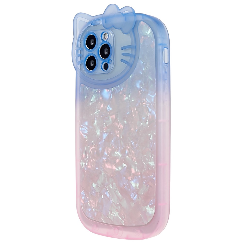 For iPhone 12 Pro Max 6.7 inch Dual-color Gradient Phone Case Shockproof IMD IML Shell Pattern Soft TPU Protector - Blue / Pink-2