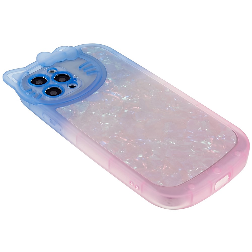 For iPhone 12 Pro Max 6.7 inch Dual-color Gradient Phone Case Shockproof IMD IML Shell Pattern Soft TPU Protector - Blue / Pink-4