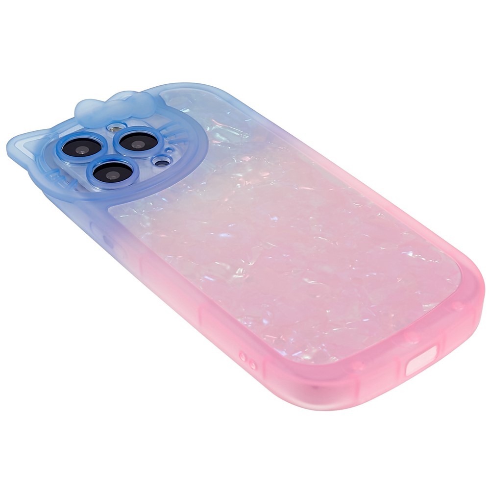 For iPhone 13 Pro Max 6.7 inch Dual-color Gradient Cell Phone Case Shell Pattern Drop-proof IMD IML Soft TPU Back Cover - Blue / Pink-4