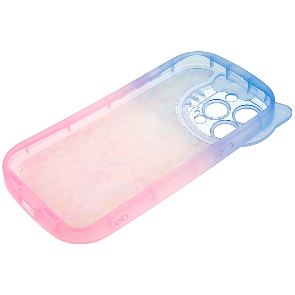 For iPhone 13 Pro Max 6.7 inch Dual-color Gradient Cell Phone Case Shell Pattern Drop-proof IMD IML Soft TPU Back Cover - Blue / Pink-7