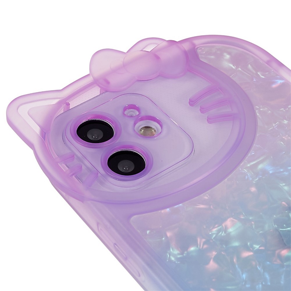 For iPhone 12 6.1 inch IMD IML Shell Pattern Dual-color Gradient Phone Case Flexible TPU Anti-wear Protector - Purple / Blue-6
