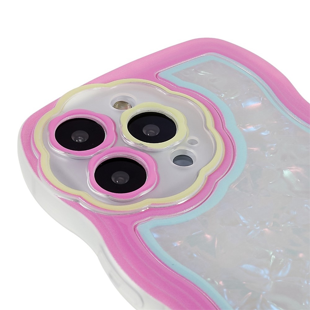 For iPhone 13 Pro 6.1 inch Wavy Edge Shell Pattern Soft TPU Phone Case Anti-drop Cover - Rose-6
