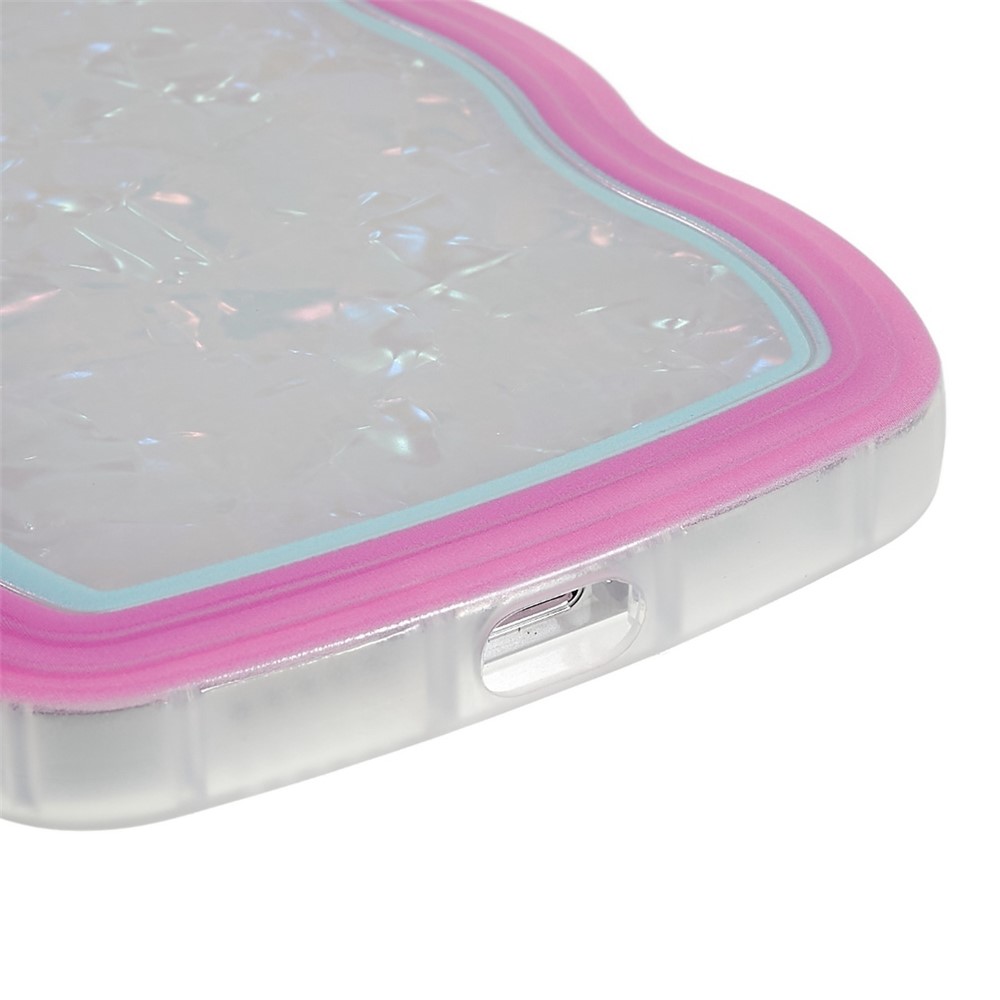 For iPhone 13 Pro Max 6.7 inch Wavy Edge Shell Pattern Soft TPU Back Cover Anti-scratch Phone Case - Rose-5