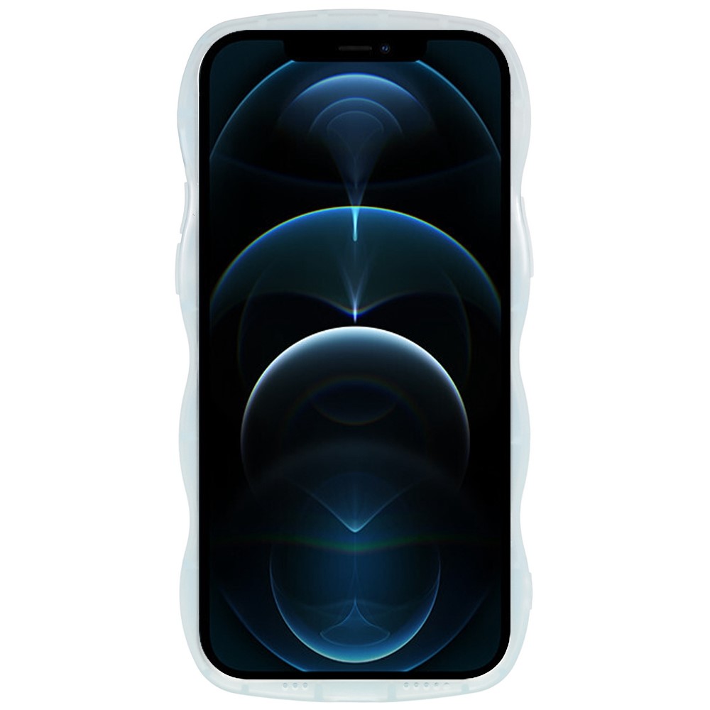 For iPhone 12 Pro Max 6.7 inch Precise Cutout TPU Cover Wavy Edge Shell Pattern Protective Phone Case - Blue-3