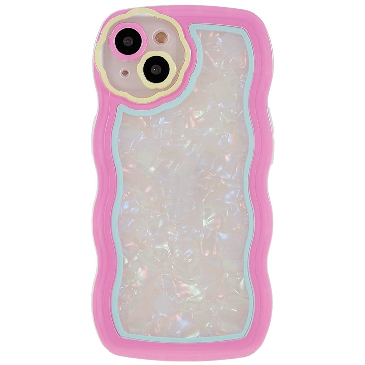 Wavy Edge Shell Pattern Phone Case for iPhone 13 6.1 inch, Anti-drop Protection TPU Cover - Rose-1