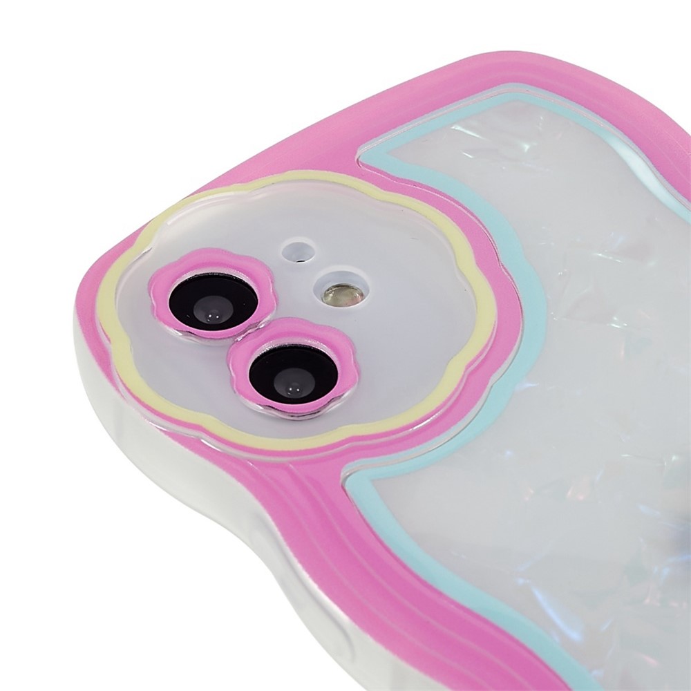 Shell Pattern Anti-drop Phone Case for iPhone 12 6.1 inch, Wave Edge Flexible TPU Protective Cover - Rose-6